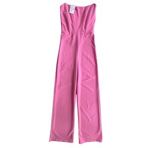 Windsor Womens S Pink Wide Leg Fit To Perfection Strapless Corset Jumpsuit 06502